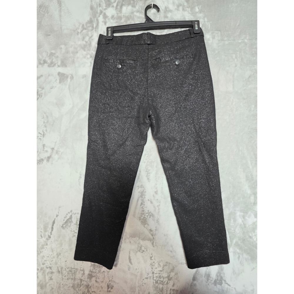 Banana Republic Avery Black Metallic Shimmer Wool Blend Ankle Pants Womens 8 - Picture 2 of 8